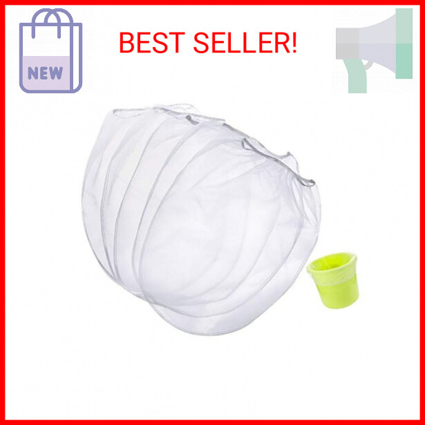 White Fine Mesh Paint Strainer Bags with Elastic Bucket Opening for Easy Filtering