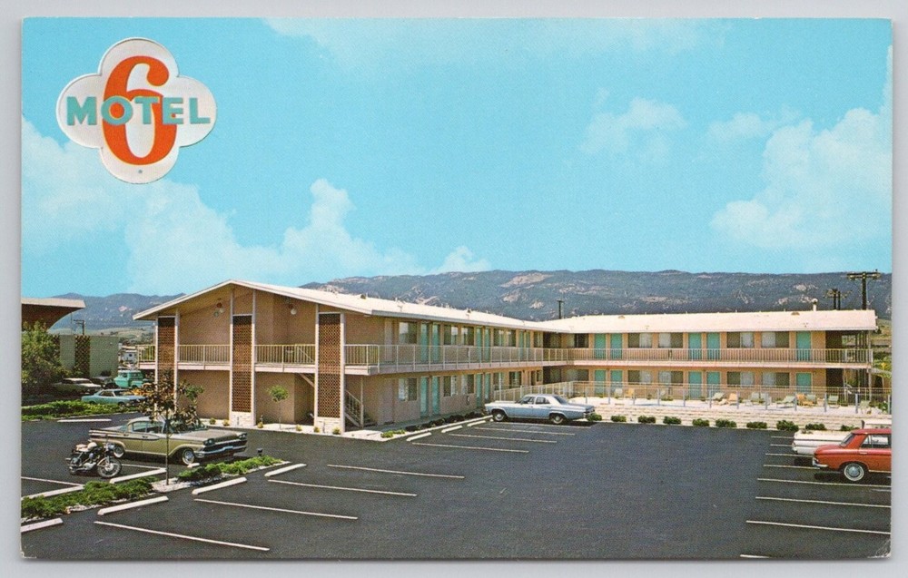Motel 6 Santa Barbara Goleta CA Vintage Postcard Hwy 101 California 1960s