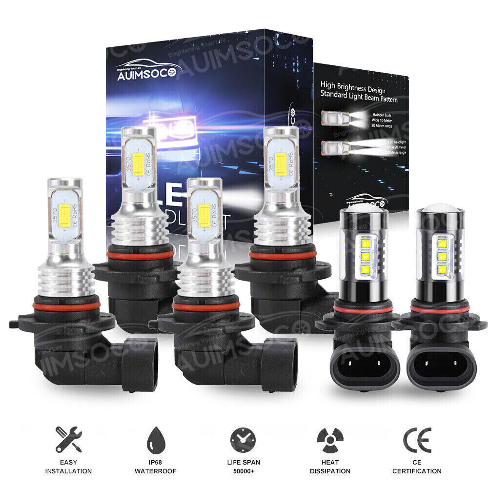 For Ford Expedition Explorer 2003-2006 Headlight + Fog Bulbs LED High Low Lights