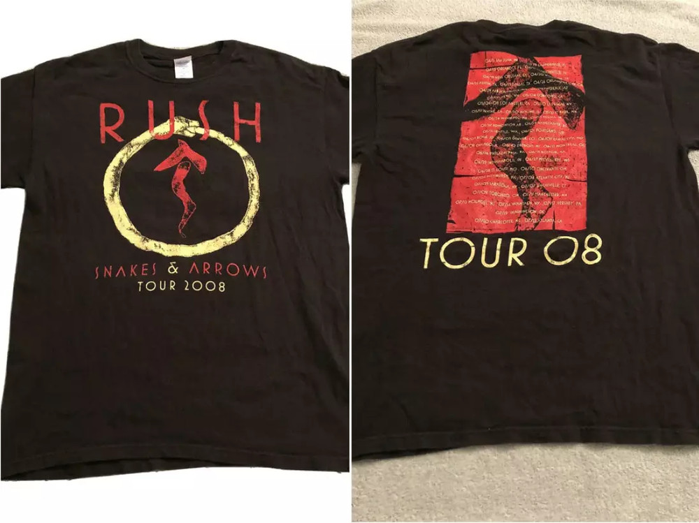 Vtg Rush Snakes And Arrows Tour T Shirt