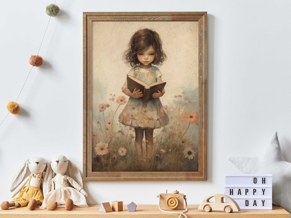 Read Decor For Girls Girly Wall Art Print Reading Book Decor Kids Reading