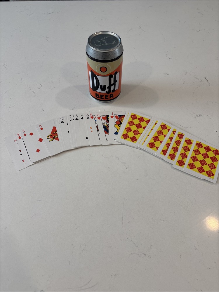 The Simpsons Vintage Duff Beer Can With Playing Cards Duff Beer Storage Can