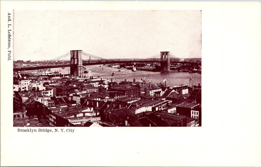 Dr Jim Stamps Postcard Brooklyn Bridge New York City Undivided Back