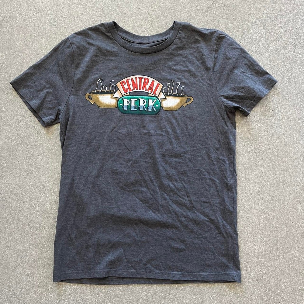 Friends TV Show Central Perk Mens T-shirt Size Medium New Heathet Grey