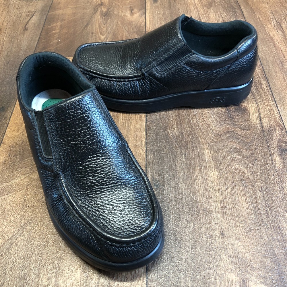 SAS Tripad Comfort Men's 8.5 M Black Leather Slip On Loafers Walking NO INSOLES