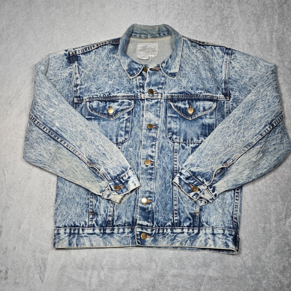 Learsi International Denim Jacket Size Medium Acid Wash RN 52633