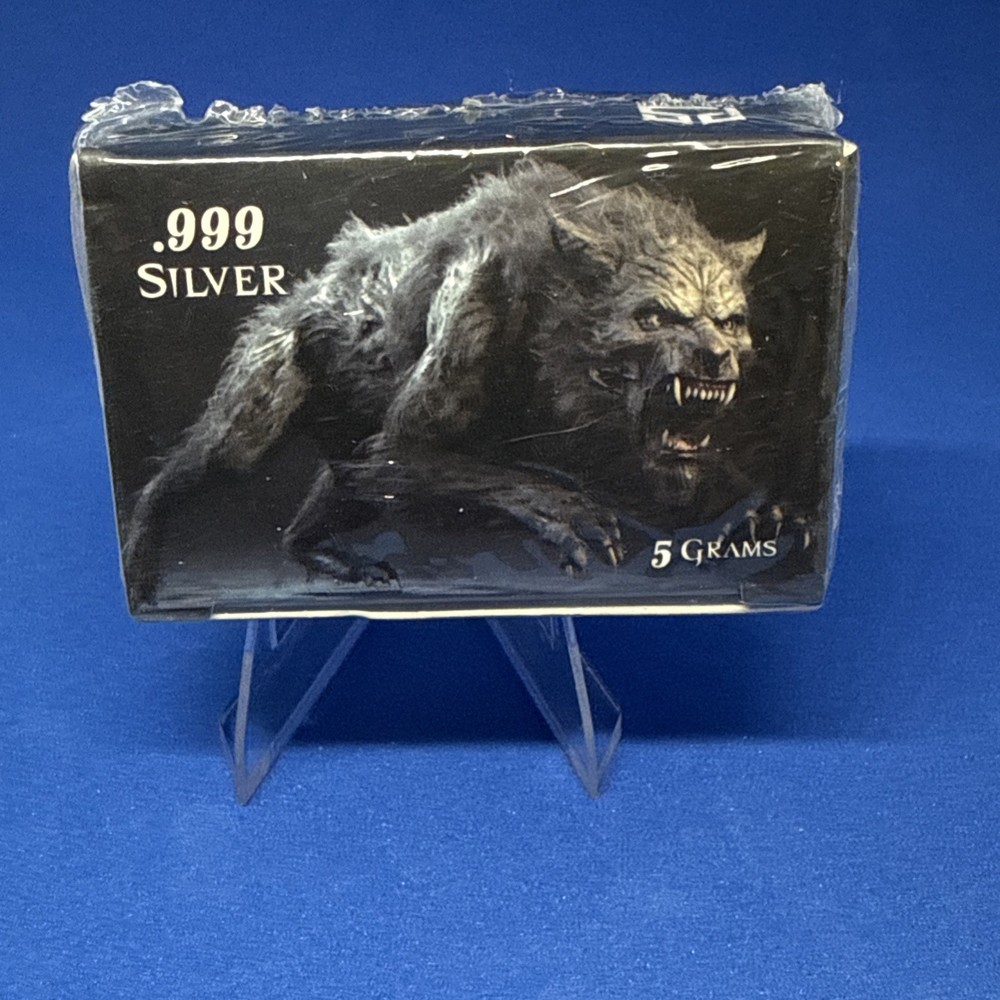 PAN SILVER COMPANY WEREWOLF 5 Gram BAR  .999 FINE SILVER Sealing In Plastic Wrap