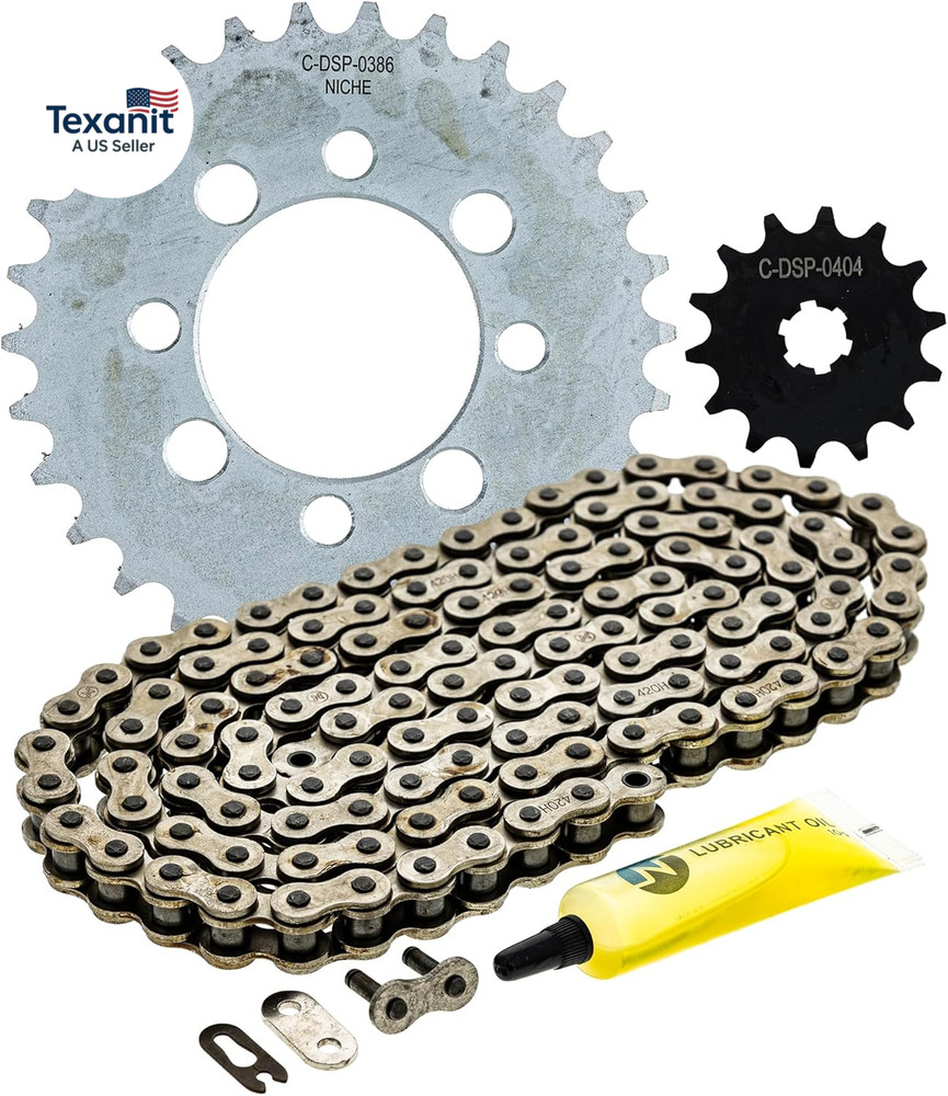Drive Sprocket Chain Combo for Kawasaki Z125 Pro KRT Front 14 Rear 30 Tooth 420