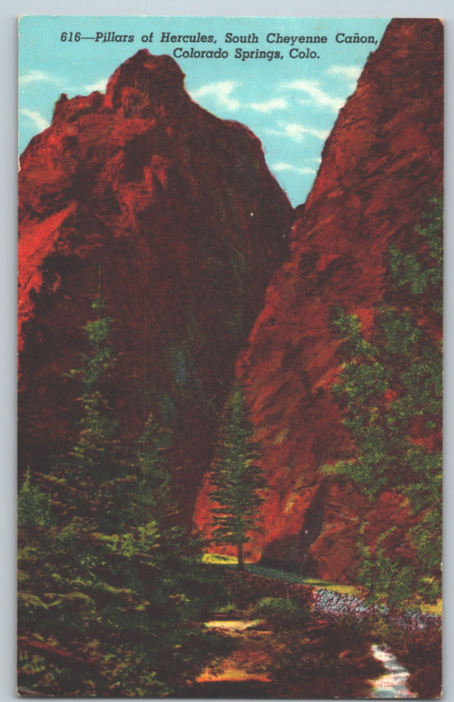 Colorado Springs South Cheyenne Canyon Pillars of Hercules Landscape Postcard