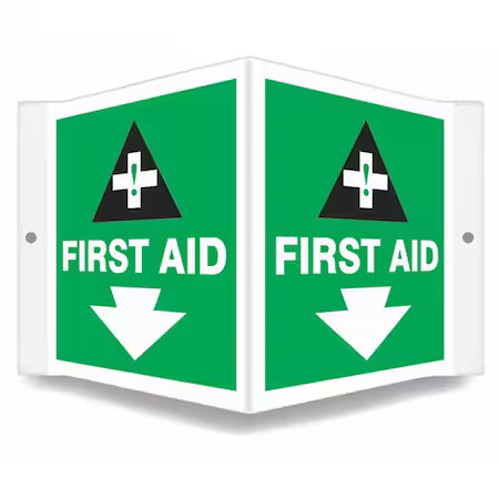 Condor 480Y34 First Aid, 8 1/2 In W X 6 In H, V-Shape Projection, Petg, 480Y34Free Shipping on orders over $75