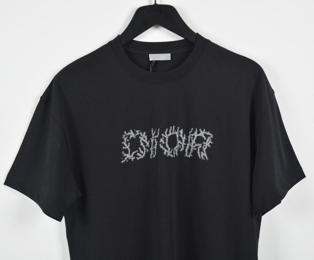Men's Dior Black Graphic T-Shirt Small Short Sleeve Cotton Tee