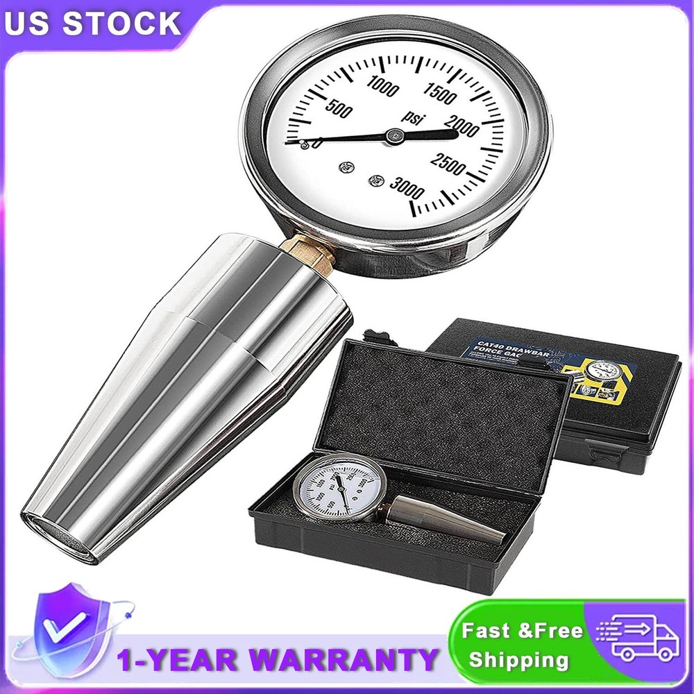For CAT 40 & Bt 40 Spindle Drawbar Force Gauge Tester Checker Tool 0-3000PSI