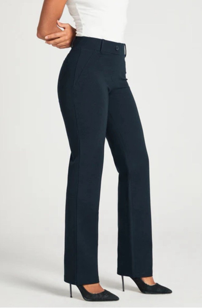 Betabrand Pants Women's Size M Pull Up Flare Leg Stretch Black