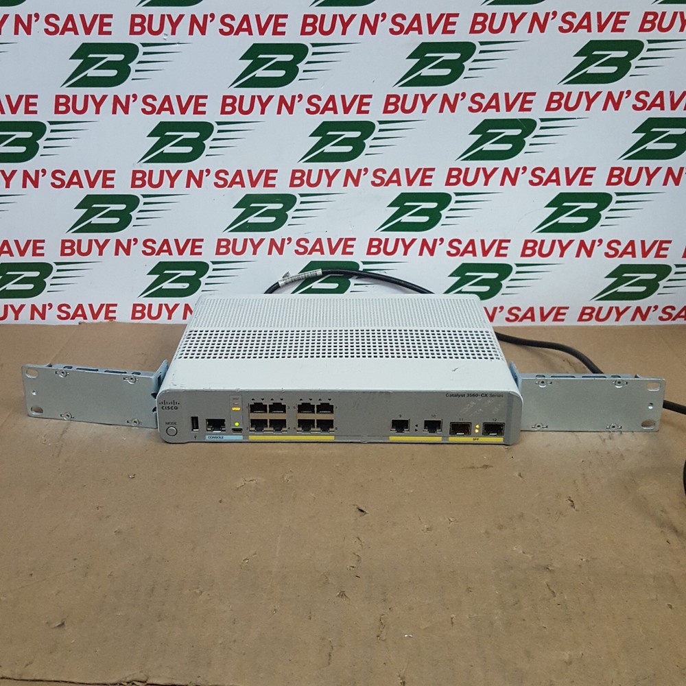 Cisco Catalyst 3560-CX  WS-C3560CX-8TC-S V01 w/Power Cord - Powers On - USED