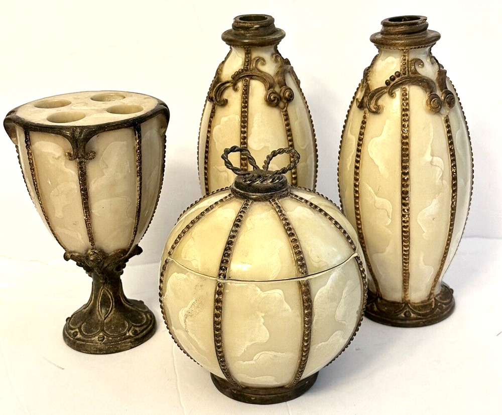 Romanza Crosscill Vanity Potpourri Jar, Toothbrush Holder, Lotion Jars No Pumps