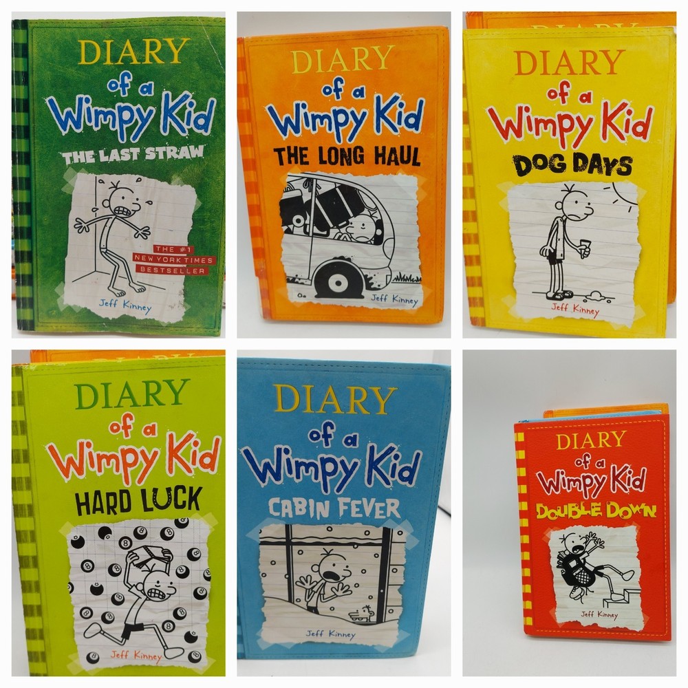 Diary of a Wimpy Kid Paperback & Hc Books Lot of 6 by Jeff Kinney