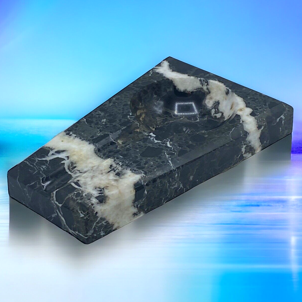 Marble Black and White Spoon Rest for Stove Kitchen Heavy Duty Spoon Holder