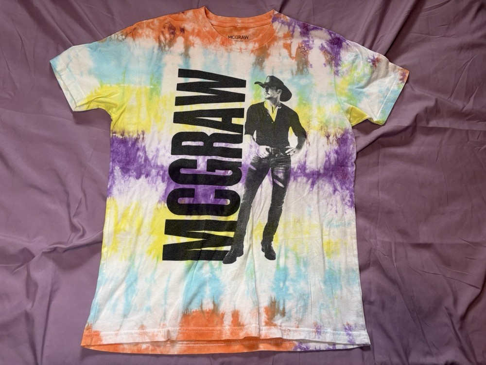 Tim McGraw Shirt Mens Medium Tie Dye 2019 Concert Tour Country Music Band