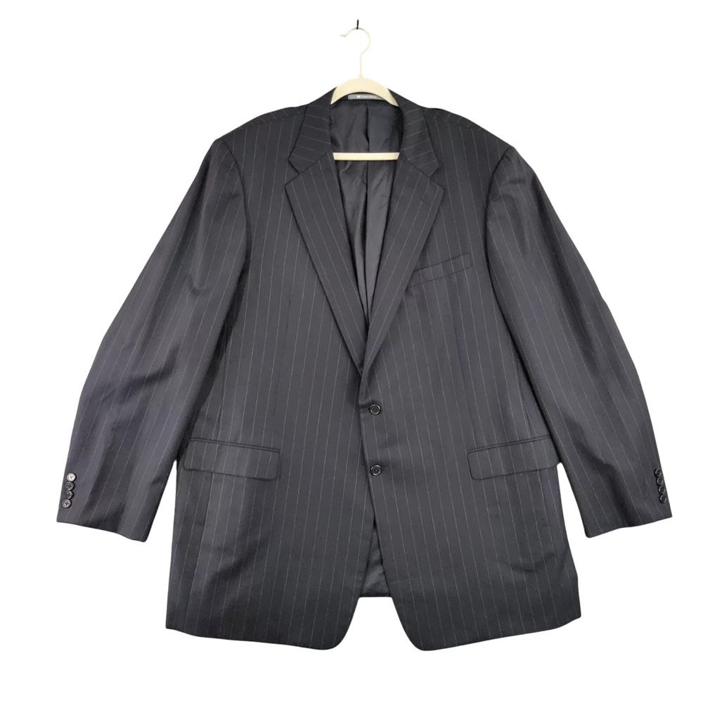 LORO PIANA HICKEY FREEMAN Blue Pinstripe Tasmanian Super 130s Wool Jacket 52XLG