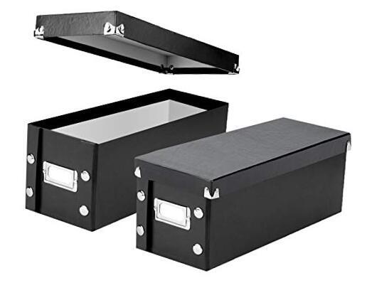 CD Storage Box - 2 Pack - Durable 5.1 x 5.1 x 13.2 Inch Disc Holders with