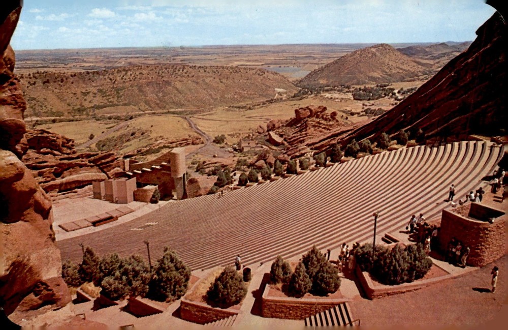 Red Rocks Park, Denver Mountain Parks, Colorado, 1972, mountains, Postcard