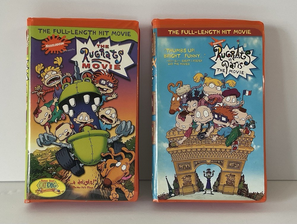 Lot Of 2 The Rugrats Movie (1998 VHS Orange) Clamshell, Rugrats In Paris (2000)