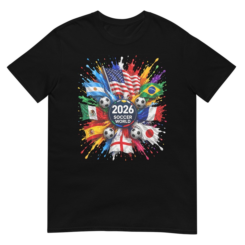 2026 Soccer World USA Flag Burst Fan Tee T-Shirt