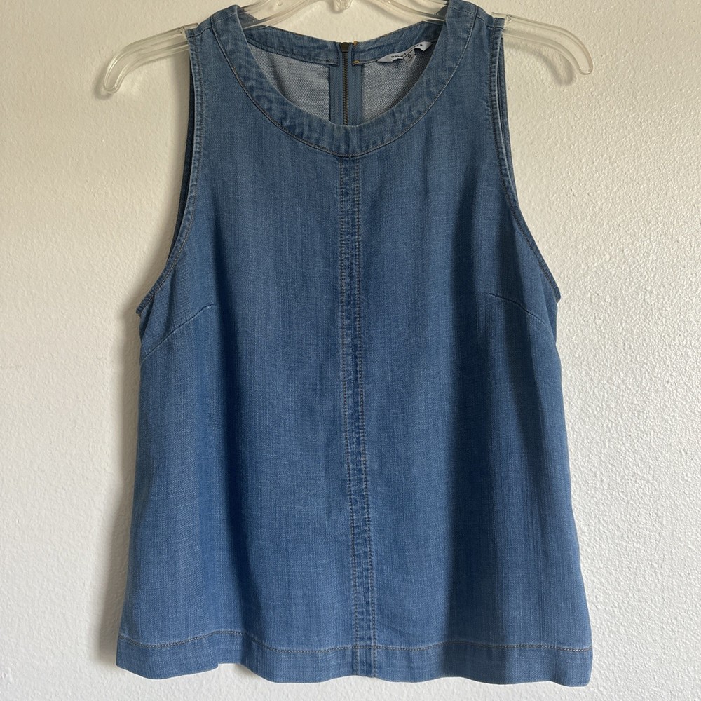 Women's Sleeveless Denim Top Size Small Back Zipper