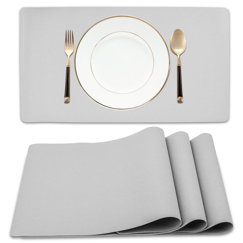 Grey Placemats Set of 4 - Heat Resistant Non-Slip Place mats for Dining Table