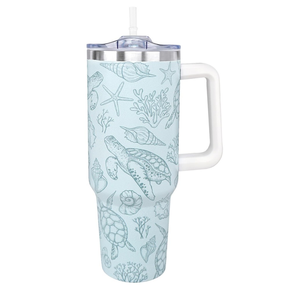 Turtle Tumbler 40 Oz, Turtles Gifts for Women, Sea Turtle Coffee Cup Travel M