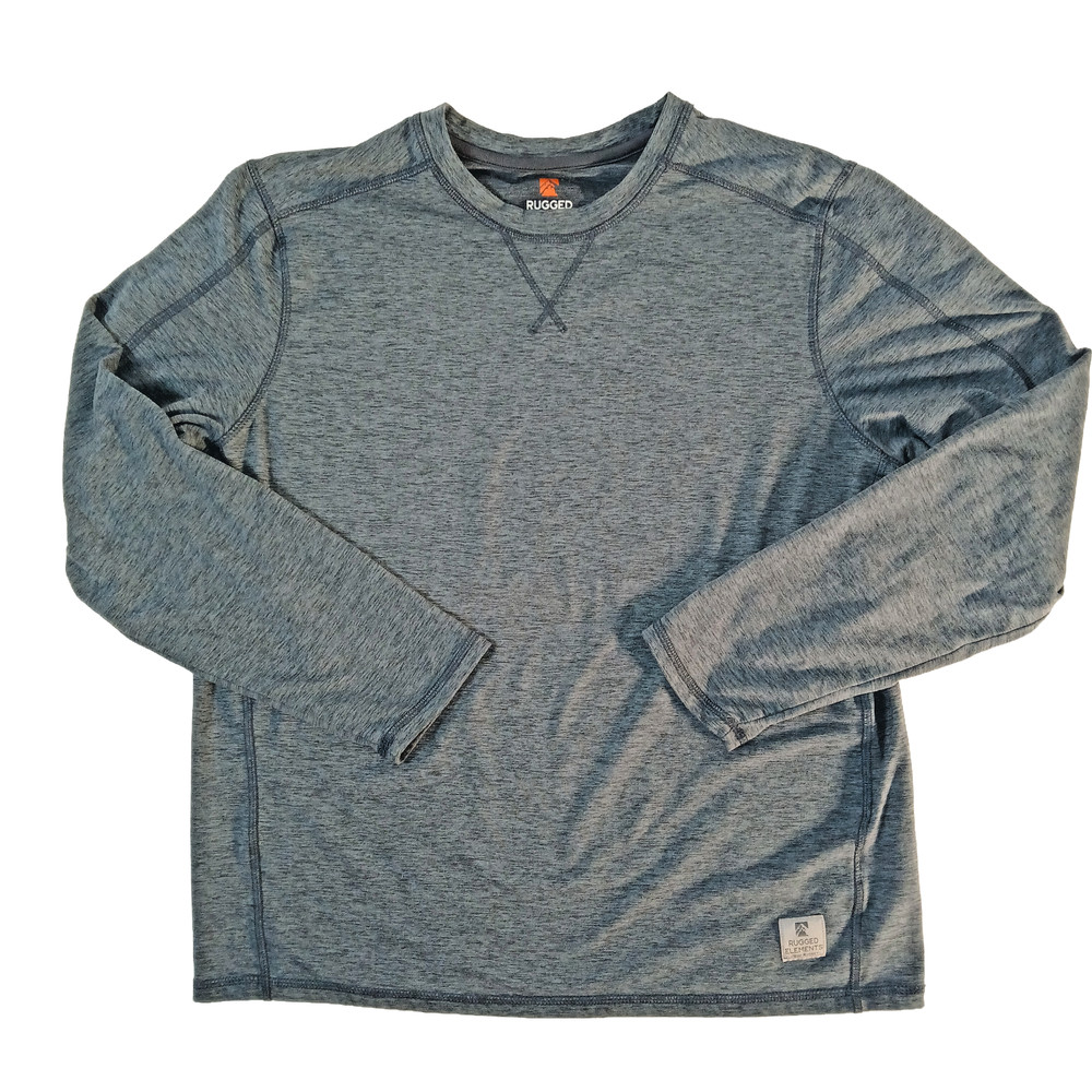 Rugged Elements Long Sleeve T Shirt Mens Medium Gray Heathered Durable Utility