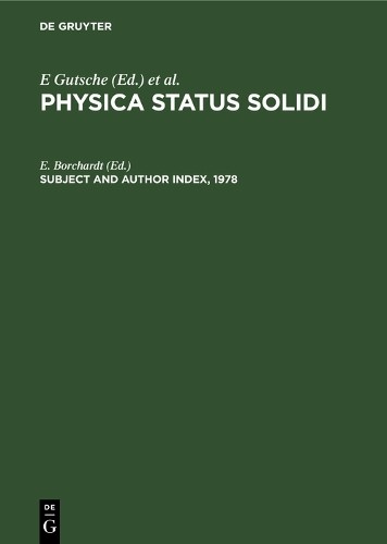 E. Borchardt Subject and Author Index, 1978 (Hardback)