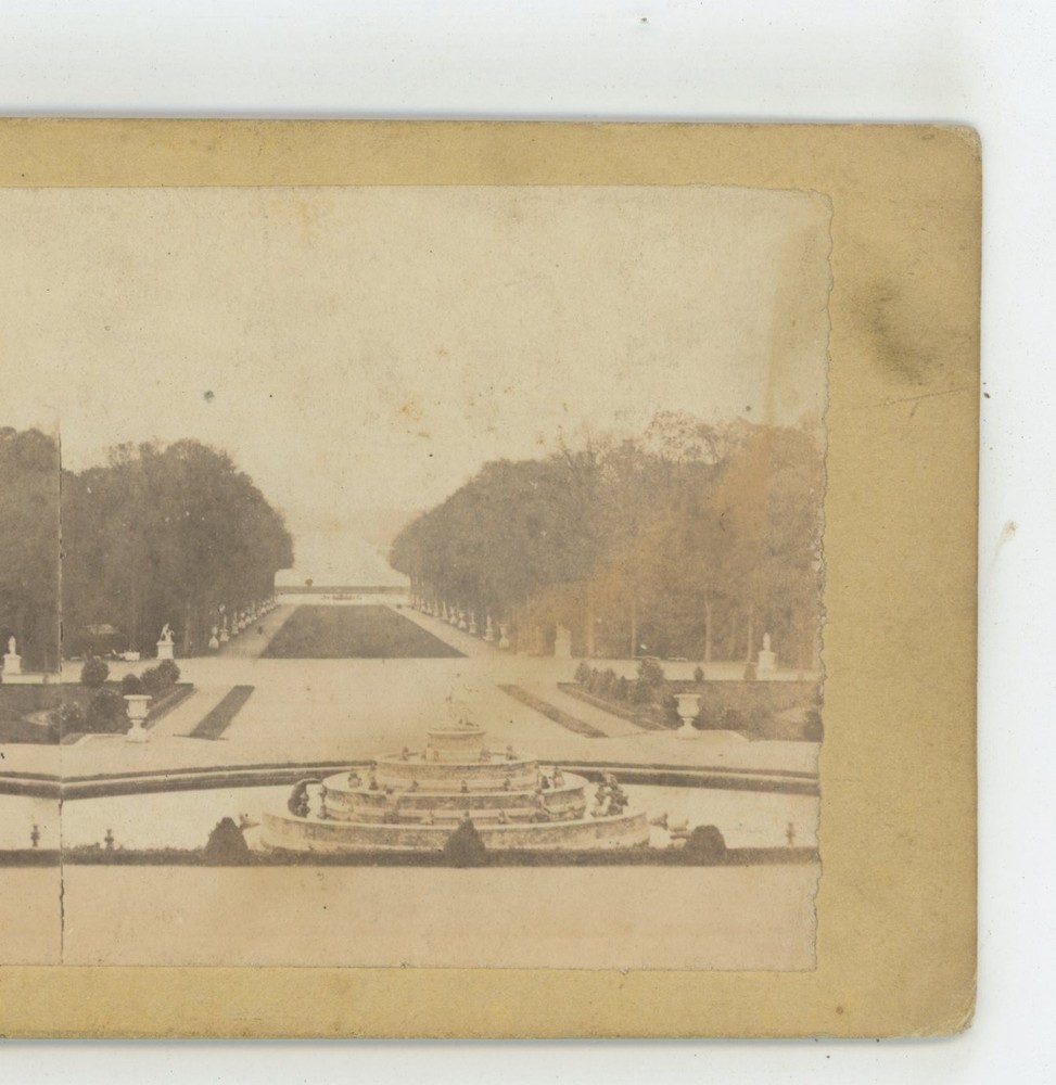 Fountain & Court Palace of Versailles France Stereoview