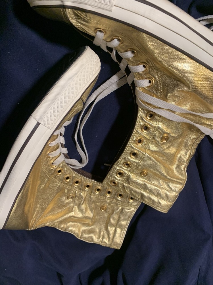 converse Chuck Taylor Gold Boots All-Star Calf High Lady 10 Men 8 Unworn EX