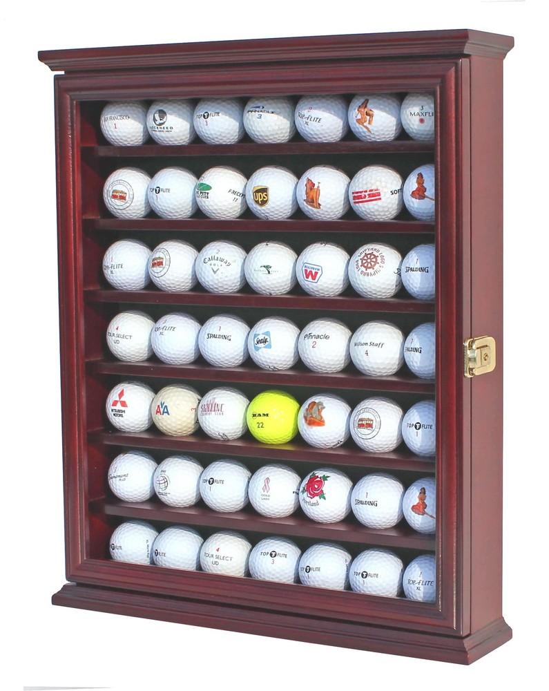 Golf Ball Display Case Wall Cabinet Rack 16.5 Inch Height Perfect Gift for Golfers
