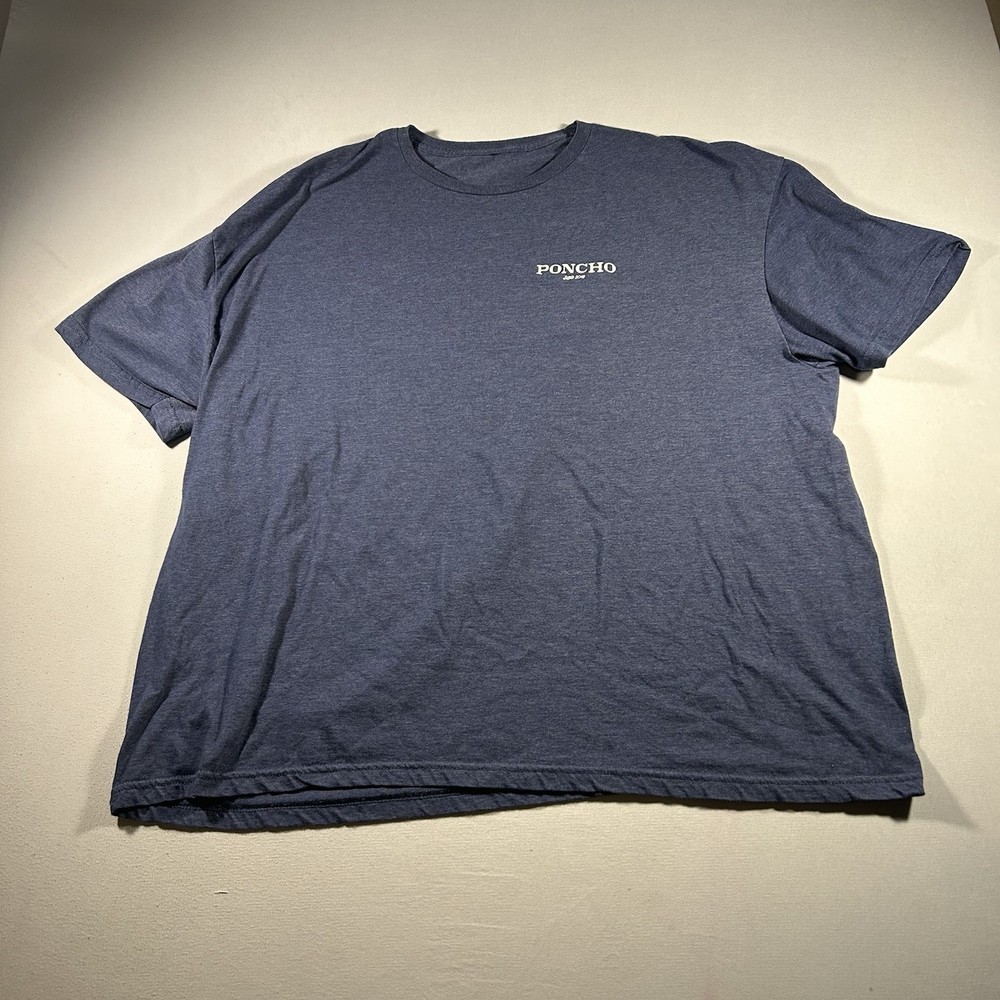 Mens Poncho Outdoors Fishing Graphic T Shirt Blue Austin Texas Logo Tee 2XL XXL