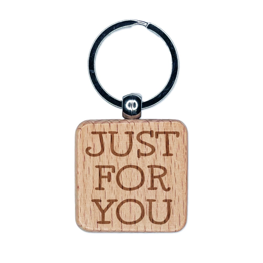 Personalized Engraved Wood Keychain Charm Gift
