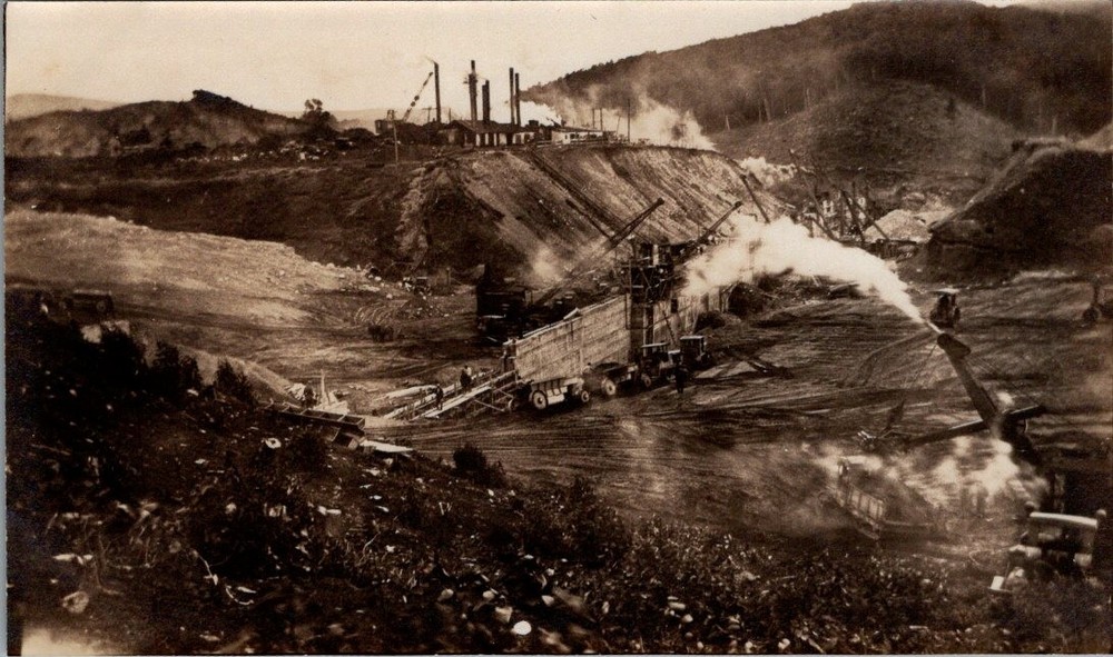 August 4, 1929, Wyman Dam, BINGHAM, Maine Real Photo
