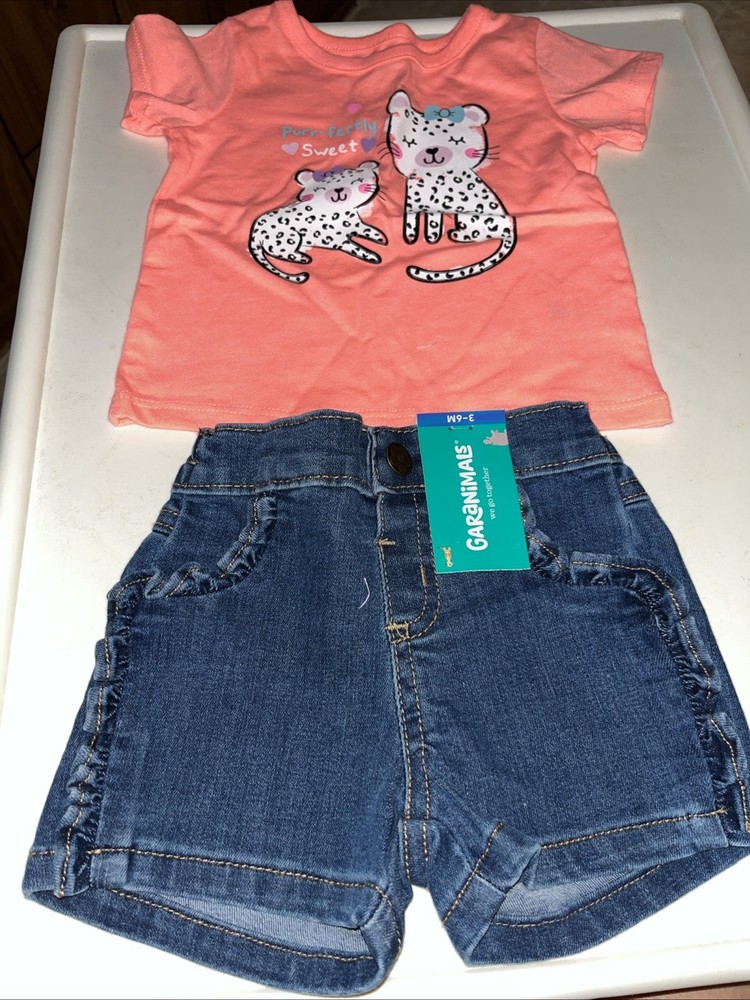 Baby Girls Garanimals Size 18 Months Short Set: Shirt and Shorts