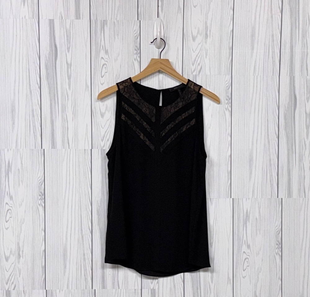 BCBG MAX AZRIA sleeveless top womens size small black pullover tank blouse