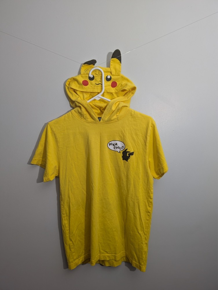 Z2 Pokemon Center Original Hoodie Pikachu T-Shirts M Hooded Japan Shirt Rare