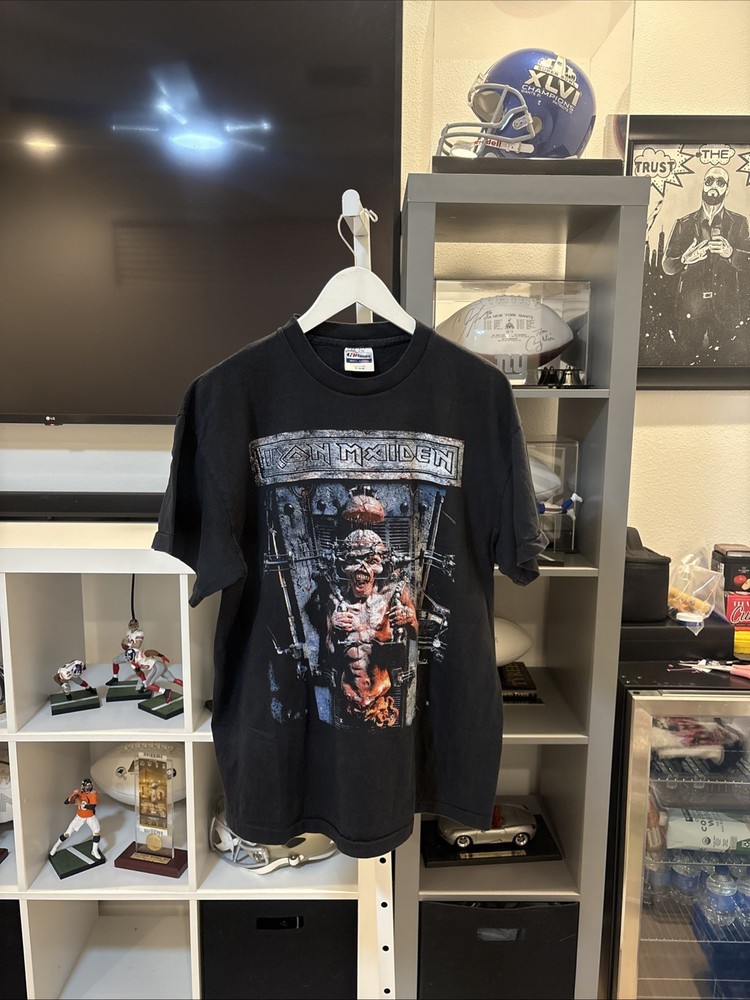 *RARE* Vintage 1995 Style Single Stitch Iron Maiden The X Factor AOP Boot Tee