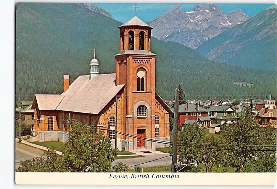 Postcard Catholic Church Of The Holy Family Fernie Canada