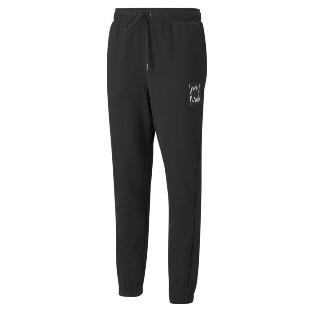 PUMA Mens Athletic Drawstring Sweatpants Black Casual Basketball Pants 532110