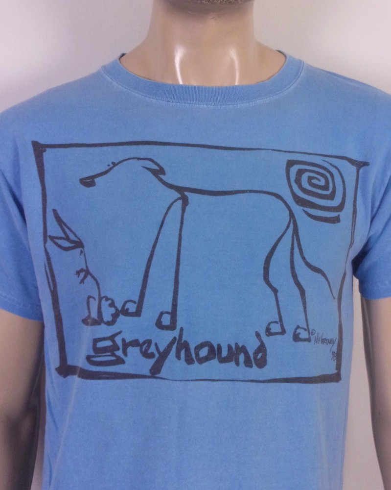 vintage 90s Greyhound Dog T-Shirt 1998 Abstract Art SZ M