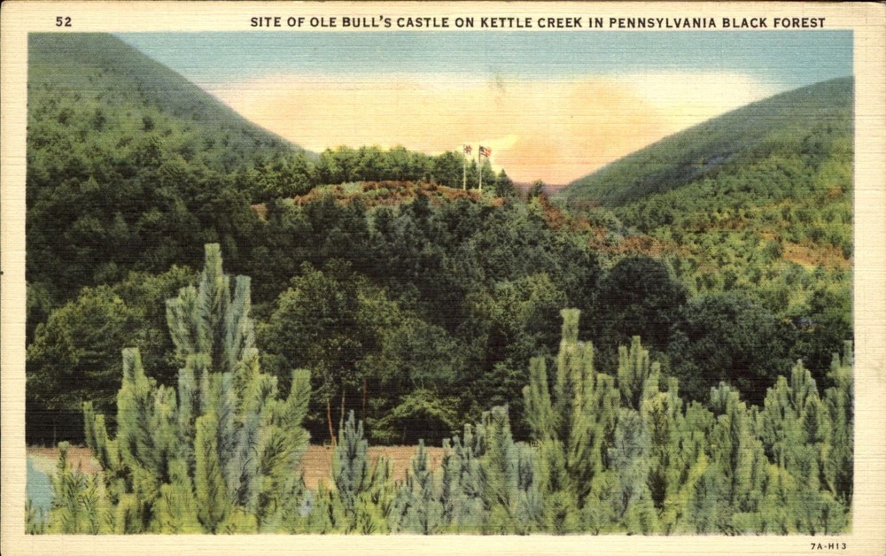 Old Bull's Castle site Kettle Creek Black Forest Pennsylvania ~ 1930s