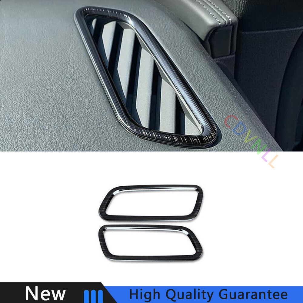 Fit For Audi Q7 2020-2023 Black Titanium Dashboard Upper Air Outlet Vent Trim 2*