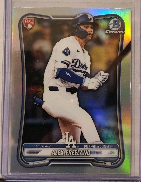 Alex Freeland 2026 Bowman Chrome #70 Red Rookie Refractor RC Dodgers