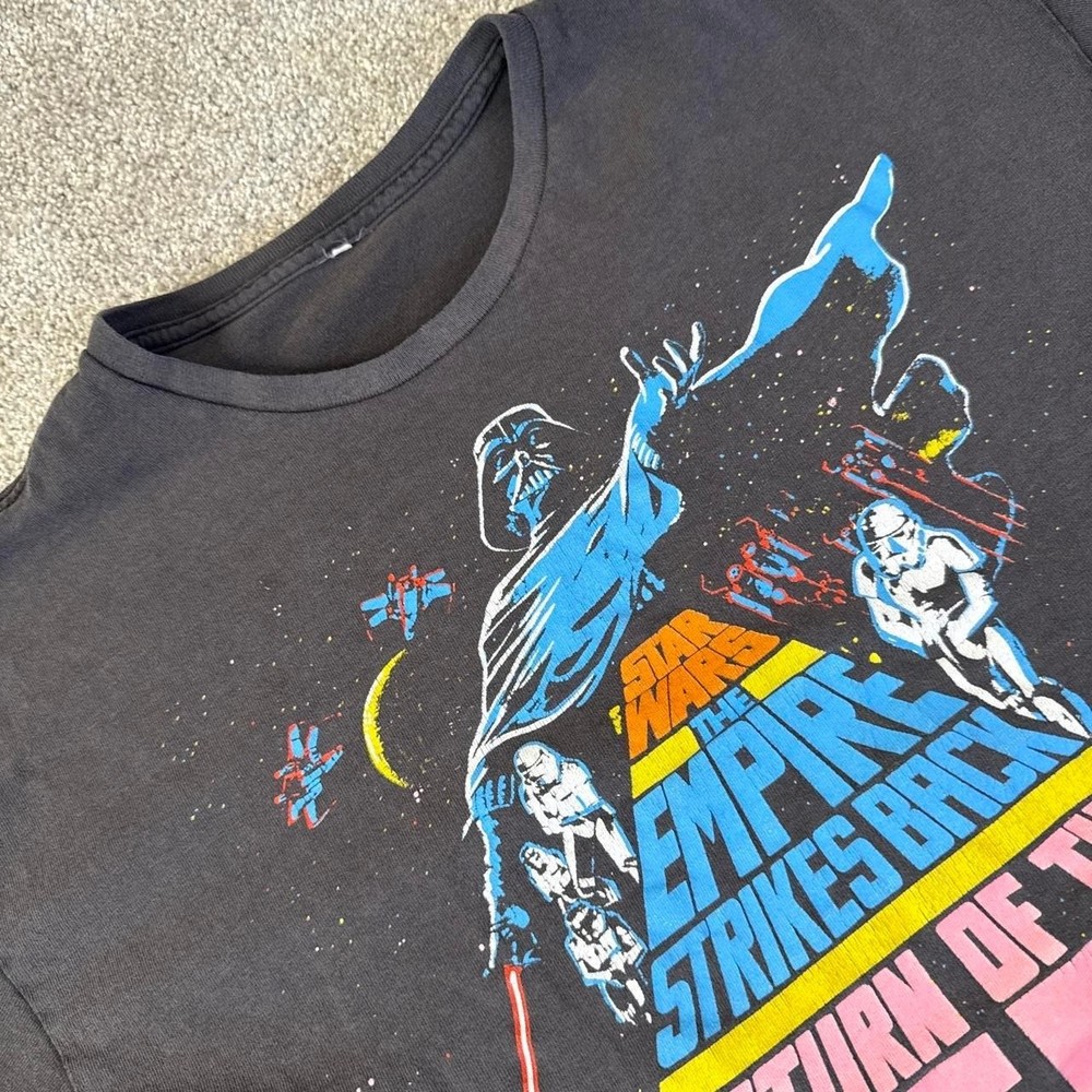Vintage Star Wars The Empire Strikes Back Return of the Jedi T Shirt Black Large