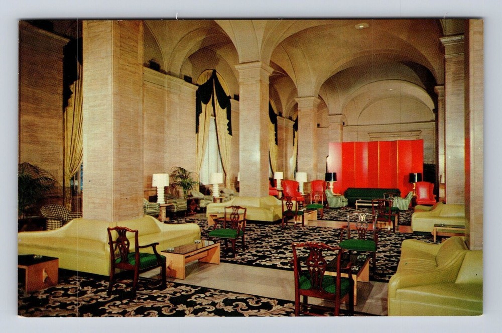 Cleveland OH-Ohio, Main Lobby, Hotel Cleveland, Antique, Vintage Postcard